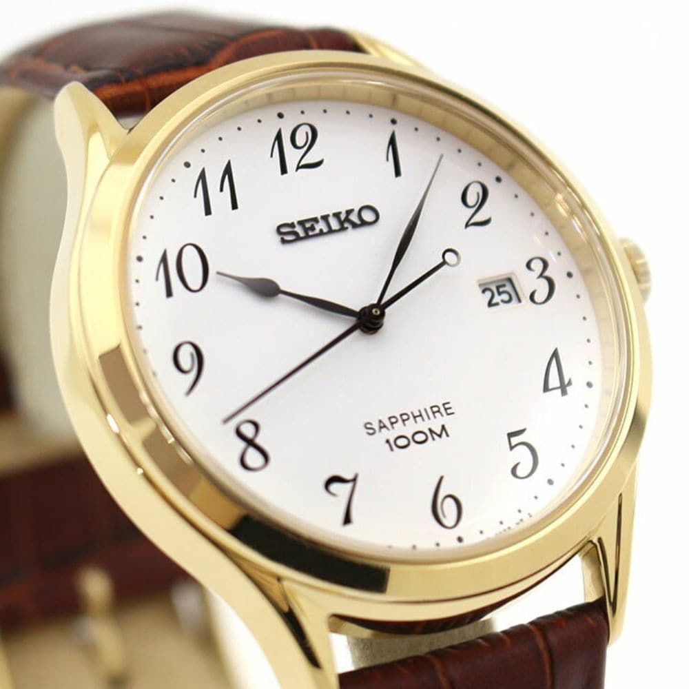 SEIKO GENERAL SGEH78P1 BROWN LEATHER MEN'S WATCH - H2 Hub Watches