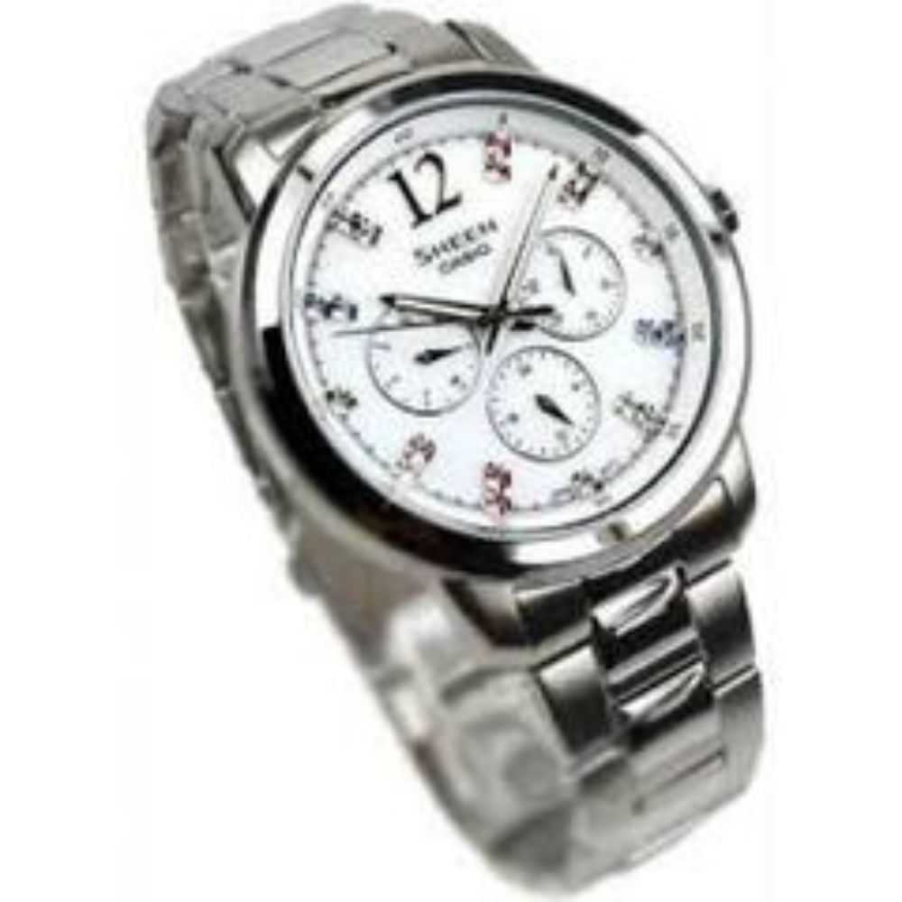 CASIO SHEEN SHE-3802D-7ADR QUARTZ SILVER STAINLESS STEEL WOMEN'S WATCH - H2 Hub Watches