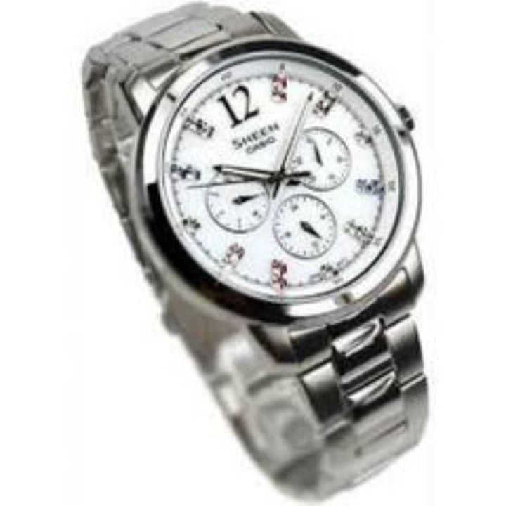 CASIO SHEEN SHE-3802D-7ADR QUARTZ SILVER STAINLESS STEEL WOMEN'S WATCH - H2 Hub Watches
