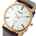SEIKO PREMIER SKP398P1 ANALOG MEN'S BROWN LEATHER STRAP WATCH - H2 Hub Watches