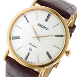 SEIKO PREMIER SKP398P1 ANALOG MEN'S BROWN LEATHER STRAP WATCH - H2 Hub Watches