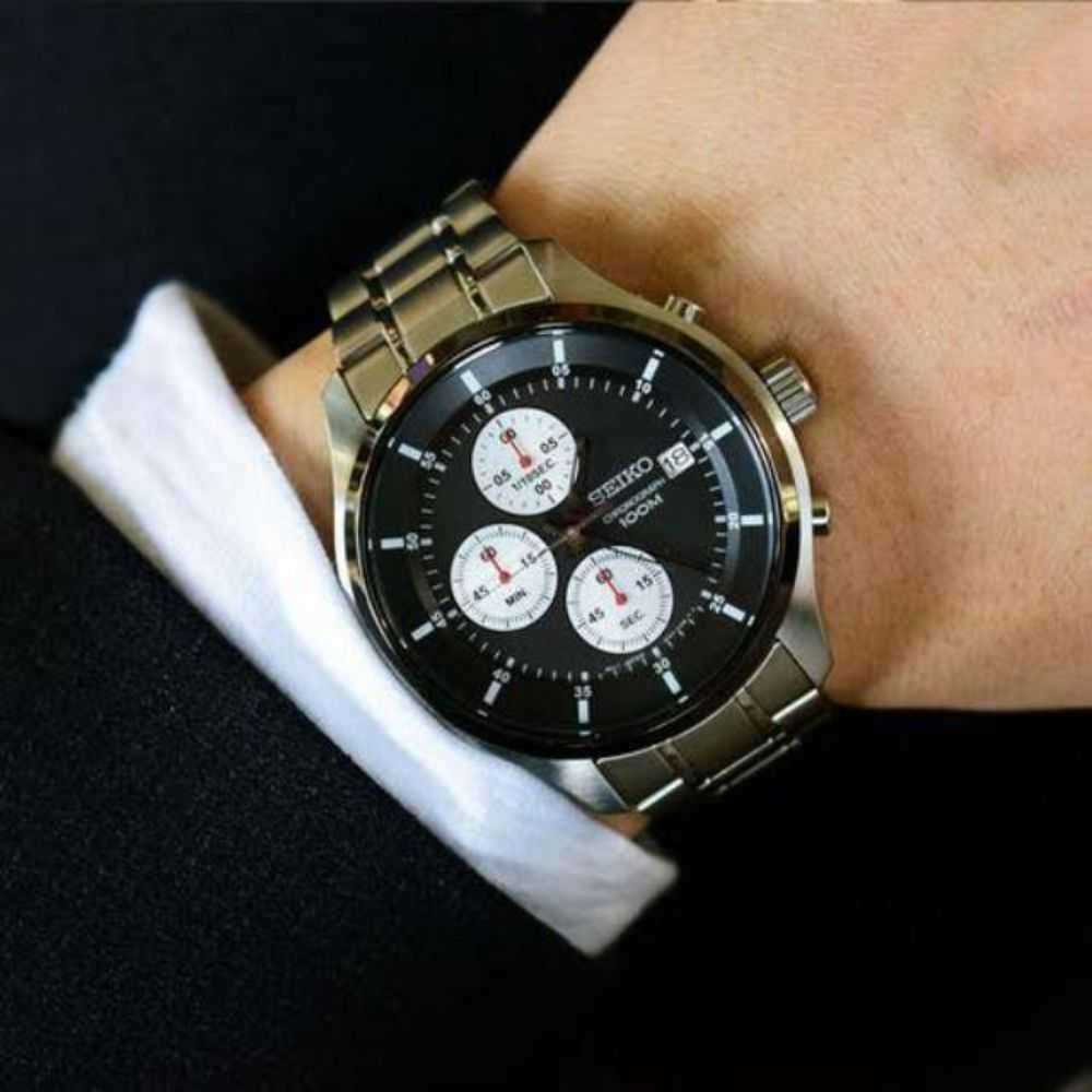 SEIKO GENERAL NEO SPORTS SKS545P1 CHRONOGRAPH STAINLESS STEEL MEN'S SILVER WATCH - H2 Hub Watches