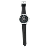 SEIKO SKS635P1 CHRONOGRAPH BLACK LEATHER STRAP WATCH
