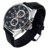 SEIKO SKS635P1 CHRONOGRAPH BLACK LEATHER STRAP WATCH