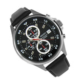 SEIKO SKS635P1 CHRONOGRAPH BLACK LEATHER STRAP WATCH