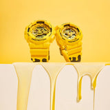 Casio G-Shock & Baby-G Digital-Analogue Yellow Resin Strap Unisex Watch SLV-22A-9A