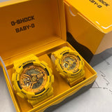 Casio G-Shock & Baby-G Digital-Analogue Yellow Resin Strap Unisex Watch SLV-22A-9A