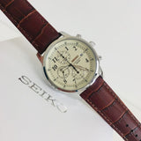 SEIKO CHRONOGRAPH SNDC31P1P BROWN LEATHER MEN'S WATCH