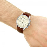 SEIKO CHRONOGRAPH SNDC31P1P BROWN LEATHER MEN'S WATCH