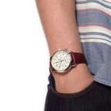 SEIKO CHRONOGRAPH SNDC31P1P BROWN LEATHER MEN'S WATCH