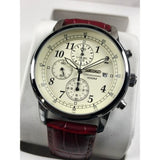 SEIKO CHRONOGRAPH SNDC31P1P BROWN LEATHER MEN'S WATCH
