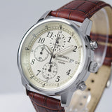 SEIKO CHRONOGRAPH SNDC31P1P BROWN LEATHER MEN'S WATCH