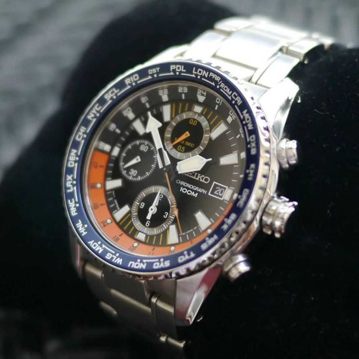 SEIKO CRITERIA SNDD11P1 CHRONOGRAPH STAINLESS STEEL MEN'S SILVER WATCH - H2 Hub Watches