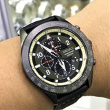 SEIKO GENERAL SNDH47P1 CHRONOGRAPH STAINLESS STEEL MEN'S BLACK WATCH