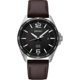 SEIKO GENERAL SNE487P1 BROWN LEATHER MEN'S WATCH