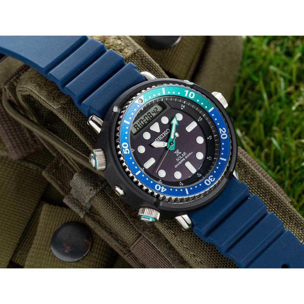 Seiko Prospex Black Dial And Blue Silicone Strap Men Watch SNJ039P1