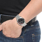 SEIKO SNK375J1P BLACK DIAL STAINLESS STEEL MEN'S WATCH