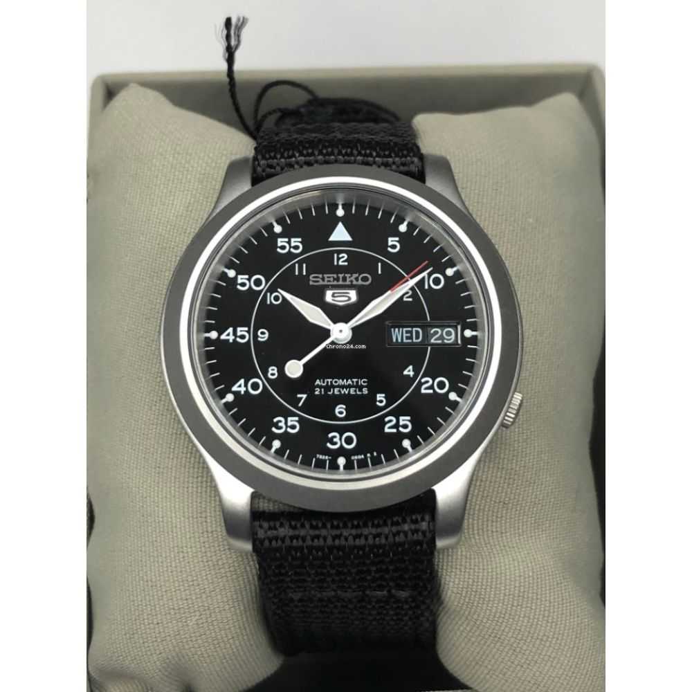 SEIKO 5 MILITARY SNK809K2P AUTOMATIC MEN'S BLACK NYLON STRAP WATCH - H2 Hub Watches