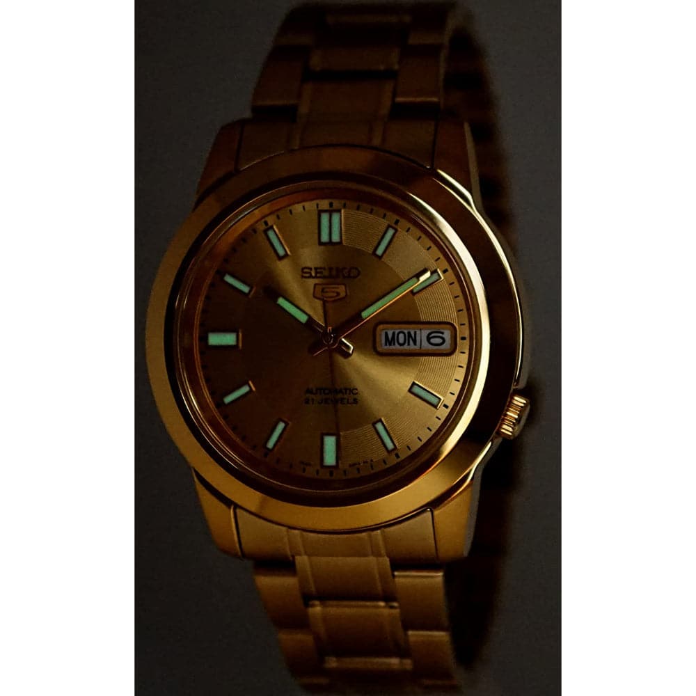 SEIKO 5 SNKK20K1 GOLD STAINLESS STEEL MEN'S WATCH - H2 Hub Watches