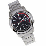 Seiko 5 Black Dial Silver Stainless Steel Strap Men Watch SNKK31K1