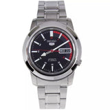 Seiko 5 Black Dial Silver Stainless Steel Strap Men Watch SNKK31K1