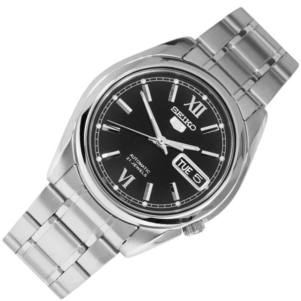 SEIKO 5 SNKL55K1 AUTOMATIC STAINLESS STEEL MEN'S SILVER WATCH - H2 Hub Watches