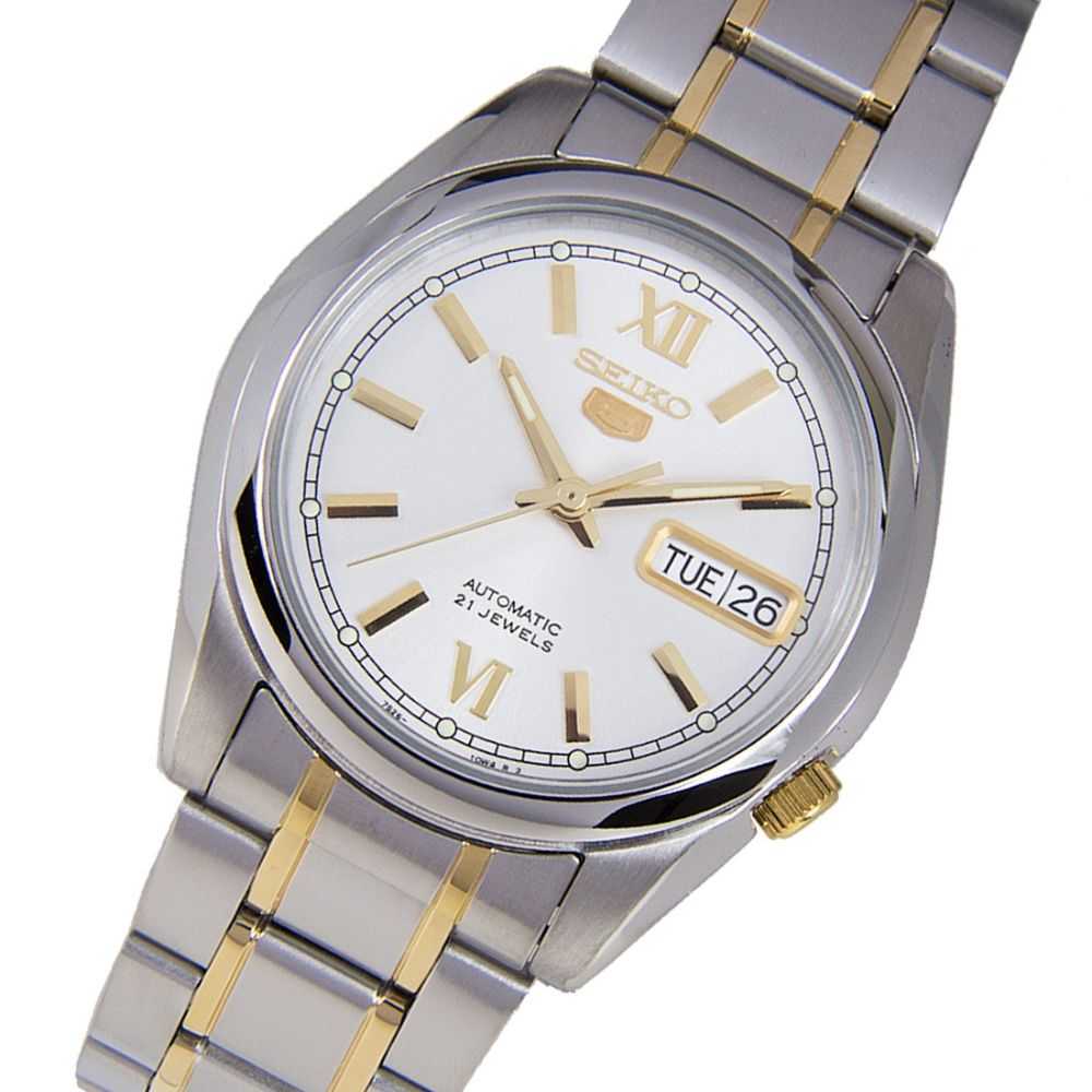 SEIKO 5 SNKL57K1 AUTOMATIC STAINLESS STEEL MEN'S TWO TONE WATCH - H2 Hub Watches