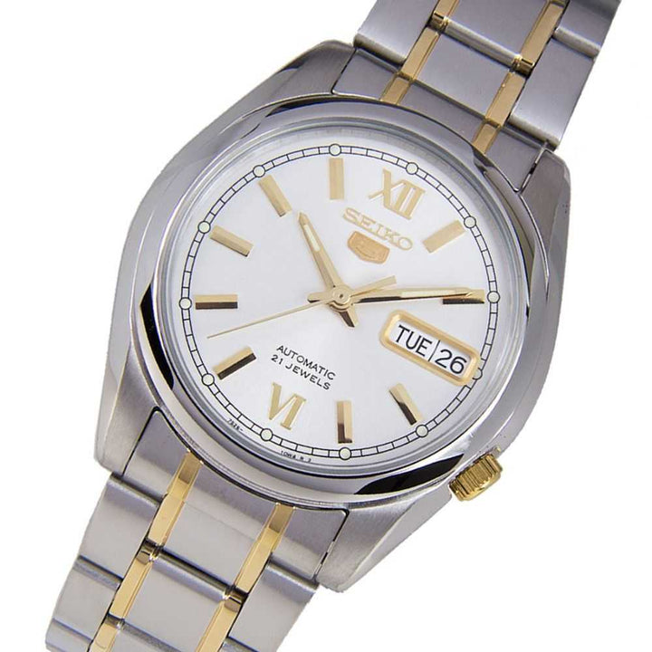 SEIKO 5 SNKL57K1 AUTOMATIC STAINLESS STEEL MEN'S TWO TONE WATCH - H2 Hub Watches