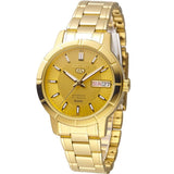 SEIKO 5 SNKN62K1P AUTOMATIC GOLD DIAL STAINLESS STEEL BRACELET MEN'S WATCH