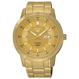 SEIKO 5 SNKN62K1P AUTOMATIC GOLD DIAL STAINLESS STEEL BRACELET MEN'S WATCH