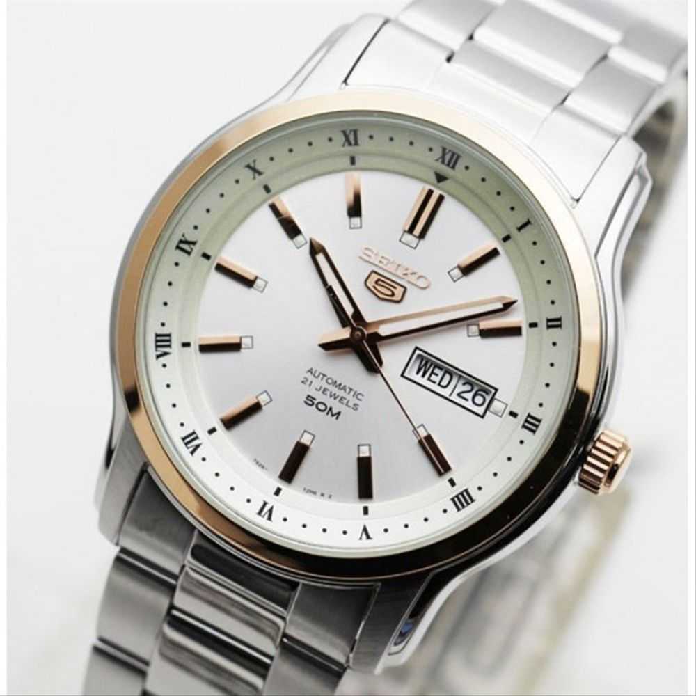 SEIKO 5 CLASSIC SNKP12K1 AUTOMATIC STAINLESS STEEL MEN'S TWO TONE WATCH - H2 Hub Watches