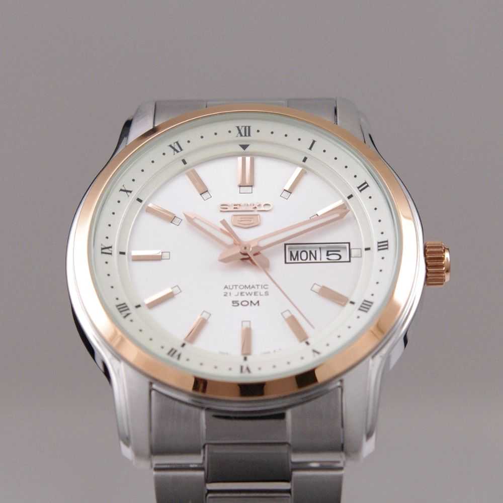 SEIKO 5 CLASSIC SNKP12K1 AUTOMATIC STAINLESS STEEL MEN'S TWO TONE WATCH - H2 Hub Watches