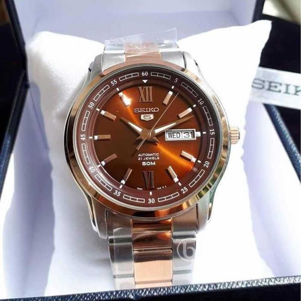 SEIKO 5 CLASSIC SNKP18K1 AUTOMATIC STAINLESS STEEL MEN'S TWO TONE WATCH - H2 Hub Watches
