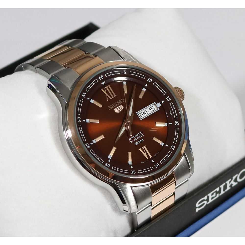 SEIKO 5 CLASSIC SNKP18K1 AUTOMATIC STAINLESS STEEL MEN'S TWO TONE WATCH - H2 Hub Watches