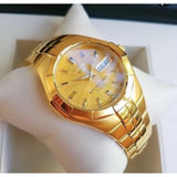 SEIKO 5 SNZE32K1P AUTOMATIC GOLD STAINLESS STEEL BRACELET MEN'S WATCH