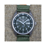 SEIKO 5 SNZG09J1P GREEN NYLON STRAP MEN'S WATCH