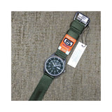 SEIKO 5 SNZG09J1P GREEN NYLON STRAP MEN'S WATCH