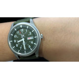 SEIKO 5 SNZG09K1P GREEN NYLON STRAP MEN'S WATCH