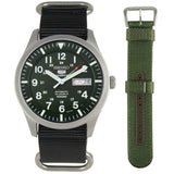 SEIKO 5 SNZG09K1P GREEN NYLON STRAP MEN'S WATCH