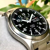 SEIKO 5 SNZG13J1P STAINLESS STEEL BLACK DIAL MEN'S WATCH