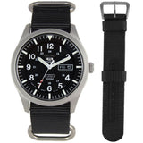SEIKO 5 SPORTS SNZG15J1P BLACK NYLON STRAP MEN'S WATCH