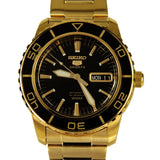 SEIKO 5 SNZH60K1P BLACK DIAL GOLD STAINLESS STEEL MEN WATCH