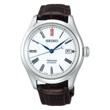 SEIKO PRESAGE SPB095J1P WHITE DIAL BROWN LEATHER MEN'S WATCH
