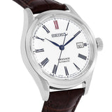 SEIKO PRESAGE SPB095J1P WHITE DIAL BROWN LEATHER MEN'S WATCH