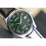 SEIKO PRESAGE SPB111J1P GREEN DIAL BROWN LEATHER MEN'S WATCH