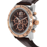 SEIKO CHRONOGRAPH SPC248P1P BROWN LEATHER MEN'S WATCH