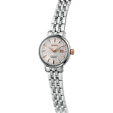 Seiko White Dial And Silver Stainless Steel Women Watch SRE009J1