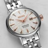 Seiko White Dial And Silver Stainless Steel Women Watch SRE009J1