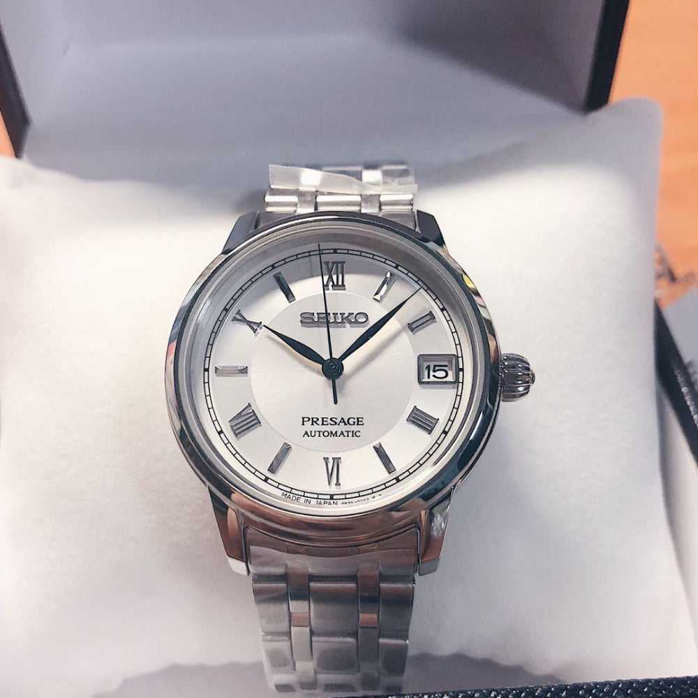 SEIKO PRESAGE SRP857J1 AUTOMATIC STAINLESS STEEL WOMEN'S SILVER WATCH - H2 Hub Watches
