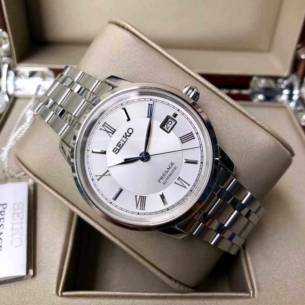SEIKO PRESAGE SRPC05J1 AUTOMATIC STAINLESS STEEL MEN'S SILVER WATCH - H2 Hub Watches
